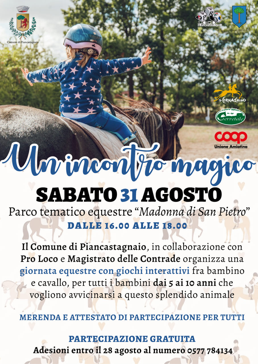 Piancastagnaio: il 31 agosto un evento dedicato ai bambini e al cavallo