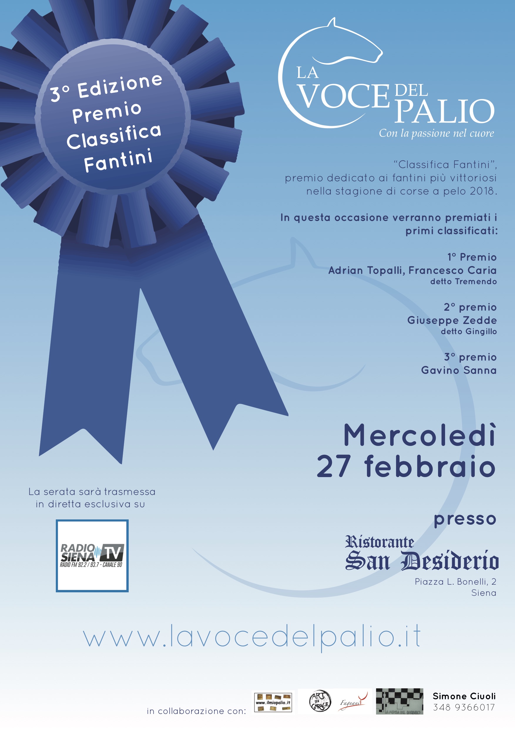 Mercoledì 27 febbraio la premiazione della Classifica Fantini 2018