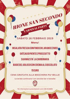 Asti: sabato Carnival Party nel Rione San Secondo