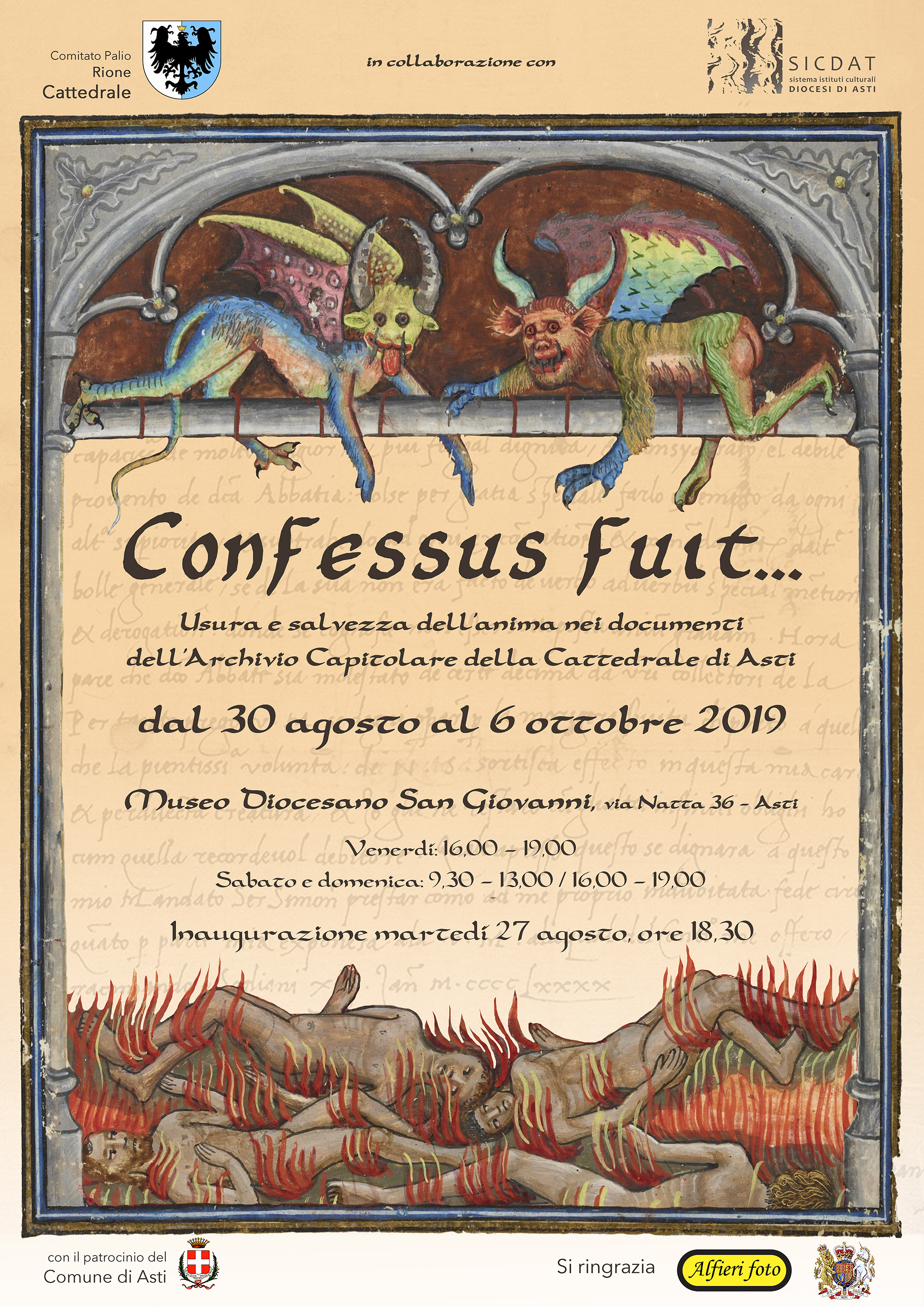 Domani il Rione Cattedrale inaugura la mostra Confessus fuit