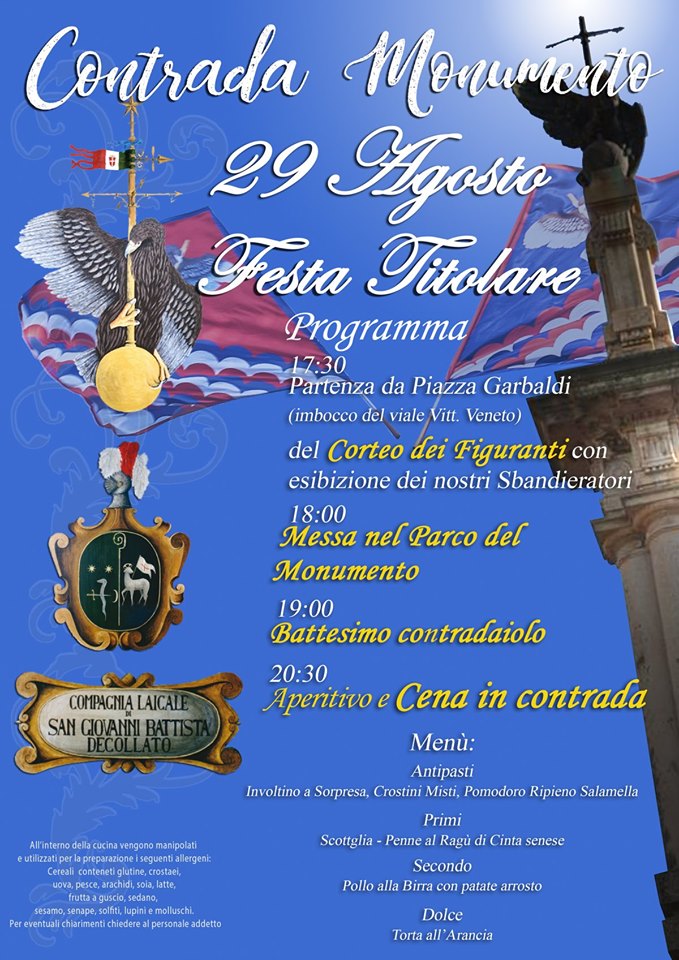 Castel del Piano: oggi la festa della Contrada Monumento