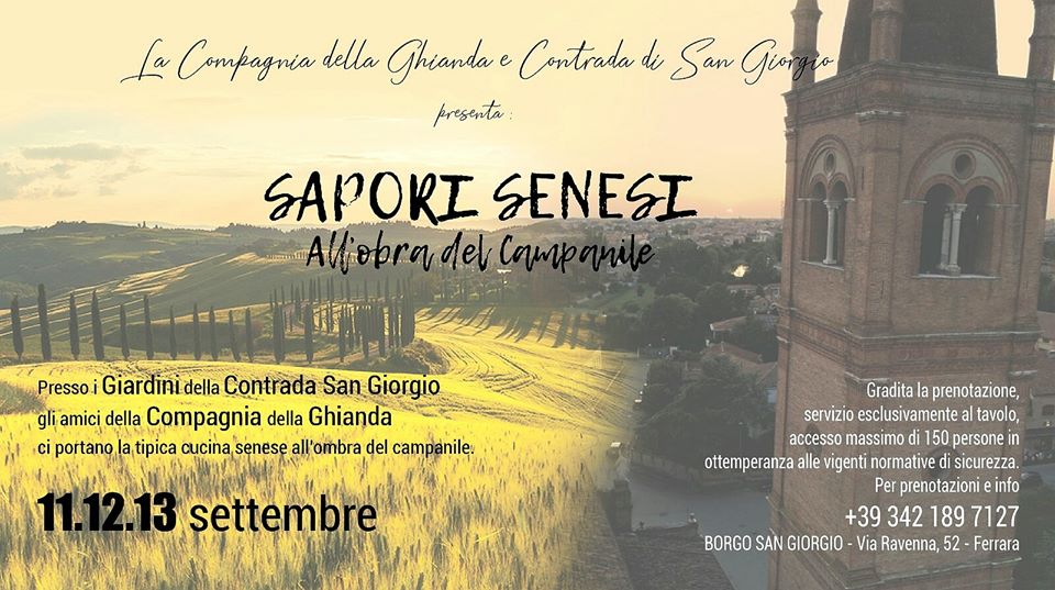 Ferrara: il Borgo San Giorgio organizza tre serate a base di cucina senese